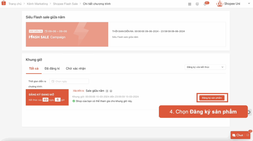 Cach Dang Ky Flash Sale Tren Shopee Buoc 4