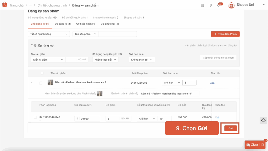 Cach Dang Ky Flash Sale Tren Shopee Buoc 9