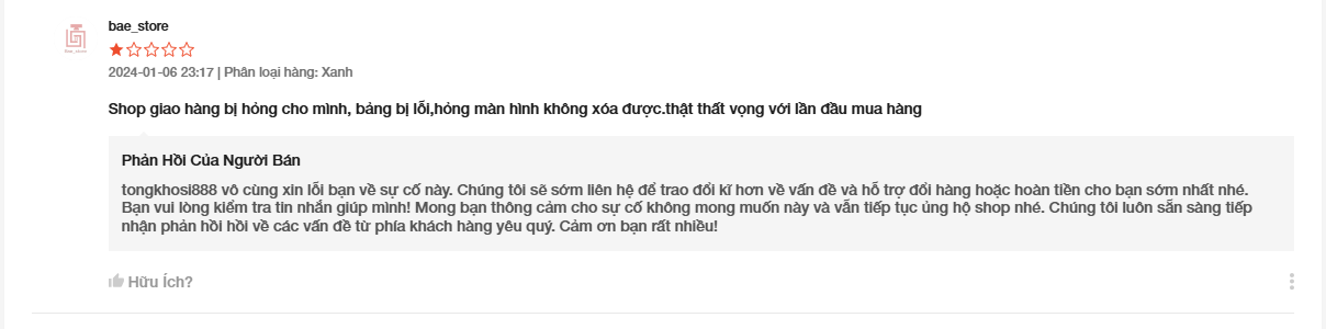 Cách xử lý những đánh giá 1 sao trên Shopee