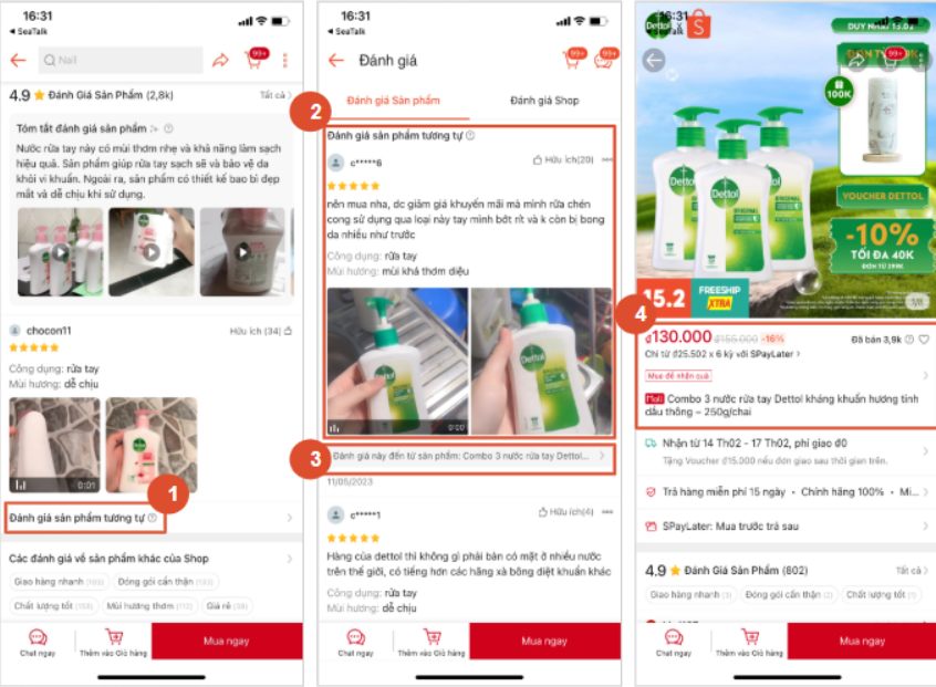 Mục đánh giá Sản phẩm tương tự tại trang Chi tiết sản phẩm