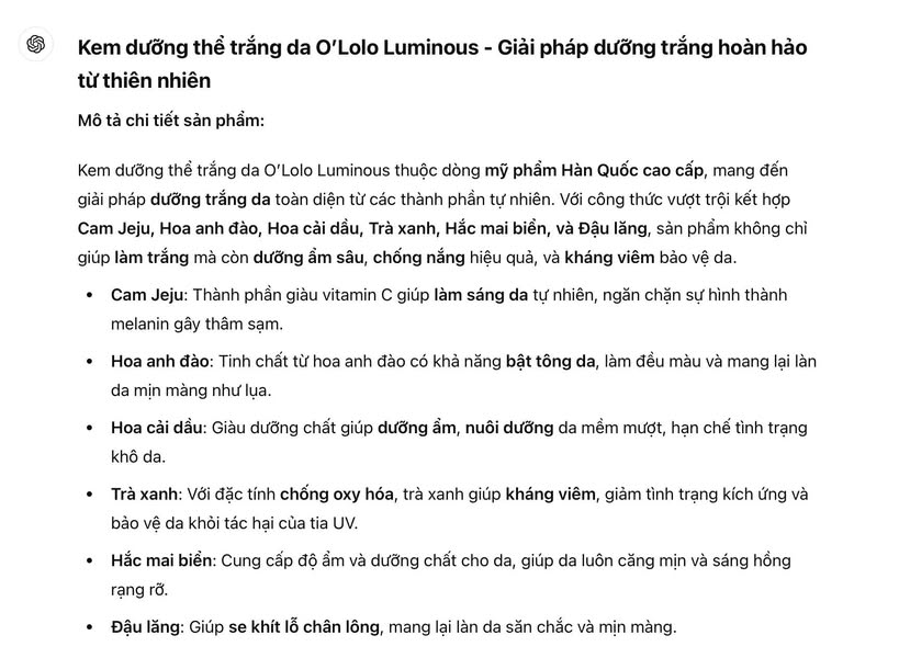 AI có thể hỗ trợ viết mô tả sản phẩm Shopee