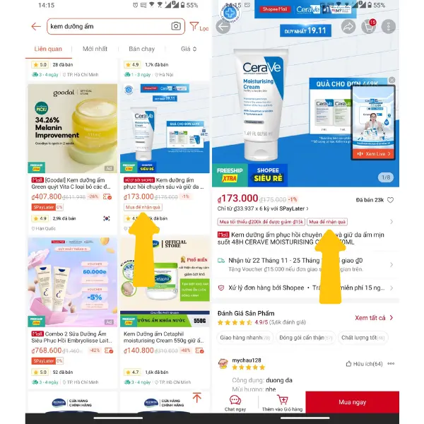 Kiểm tra danh sách quà tặng trên Shopee của Shop 