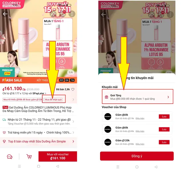 Qùa tặng trên Shopee chỉ nên hiển thị trong phần mô tả