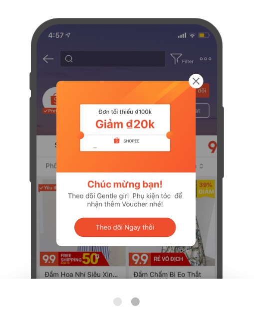 Quảng cáo Shopee để tăng follow gian hàng – Có khả thi không? 2 Tạo ưu đãi bằng voucher để tăng follow quảng cáo Shopee hiệu quả