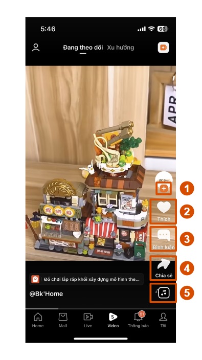 Bố cục sản phẩm video cho Shopee Video