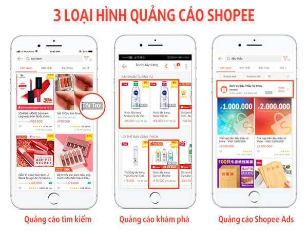 Loại hình quảng cáo Shopee