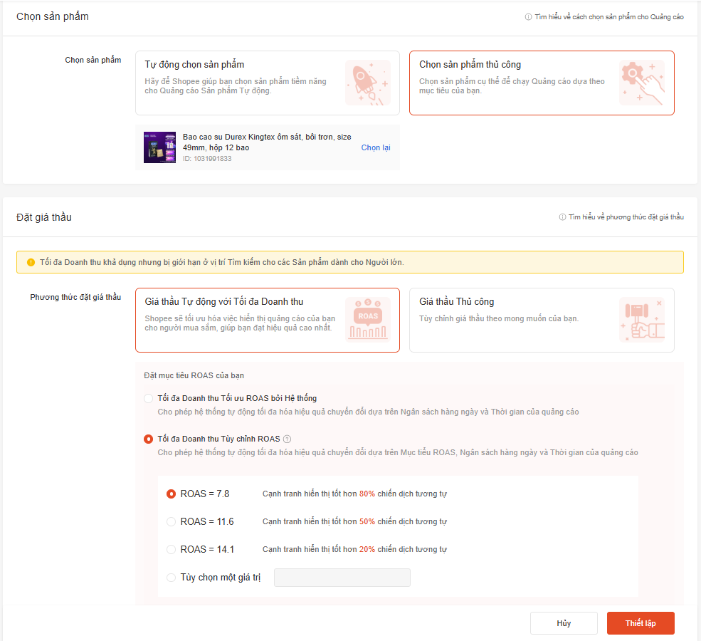 Cac buoc chay quang cao cua Shopee