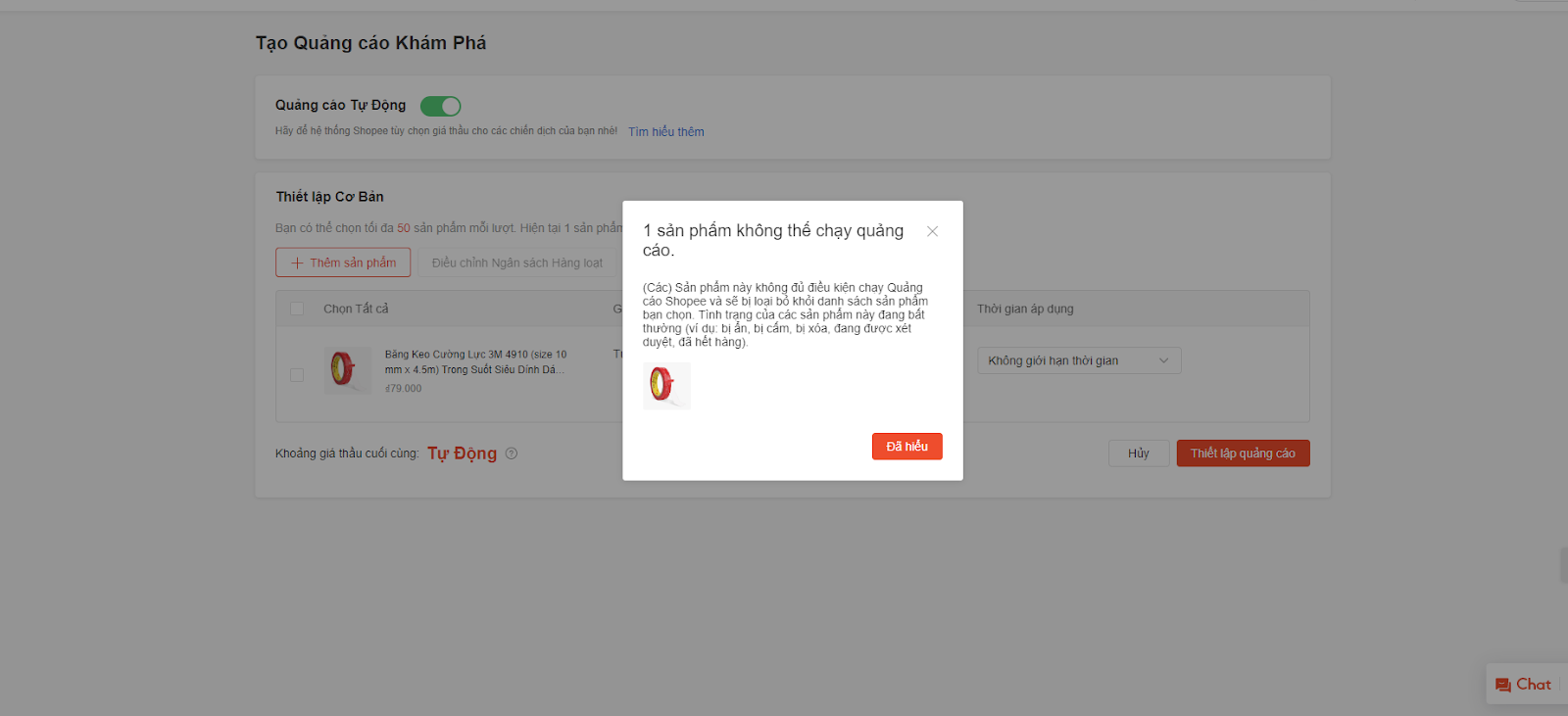 San pham vi pham se bi han che chay quang cao cua Shopee