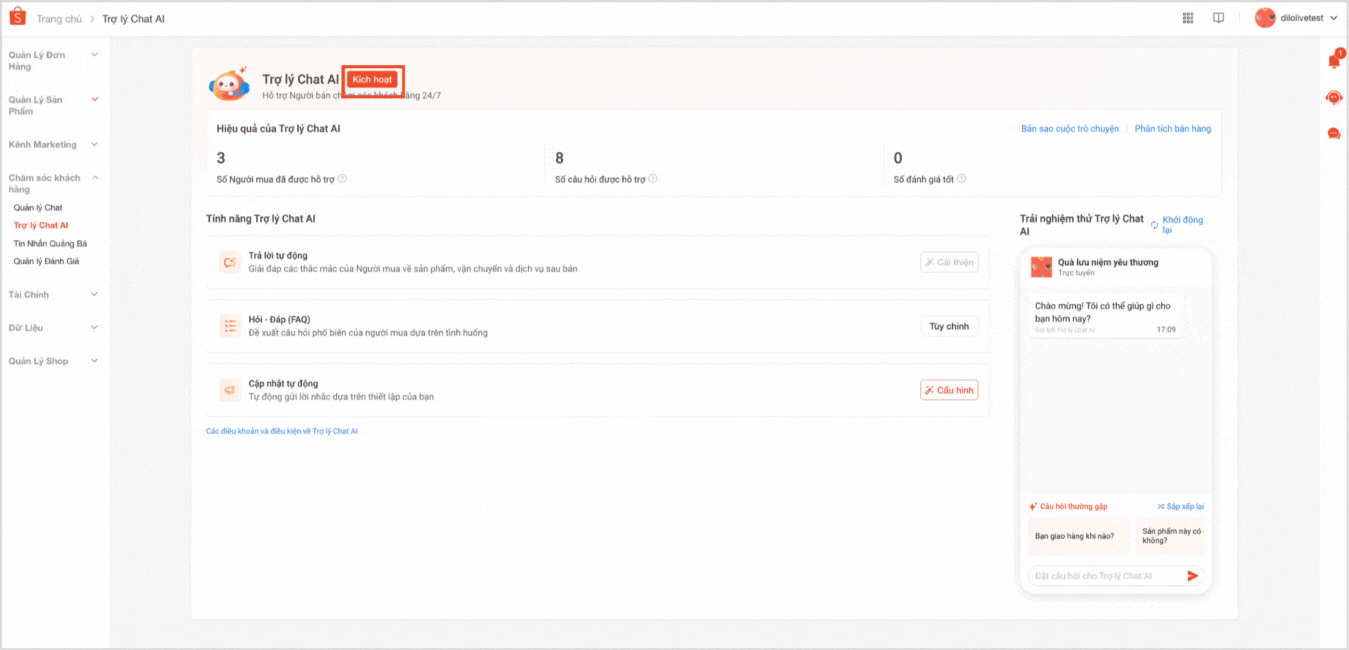 CÁCH KÍCH HOẠT VÀ SỬ DỤNG TRỢ LÝ CHAT AI DÀNH CHO NGƯỜI BÀN TRÊN SHOPEE 2 CÁCH KÍCH HOẠT VÀ SỬ DỤNG TRỢ LÝ CHAT AI DÀNH CHO NGƯỜI BÀN TRÊN SHOPEE