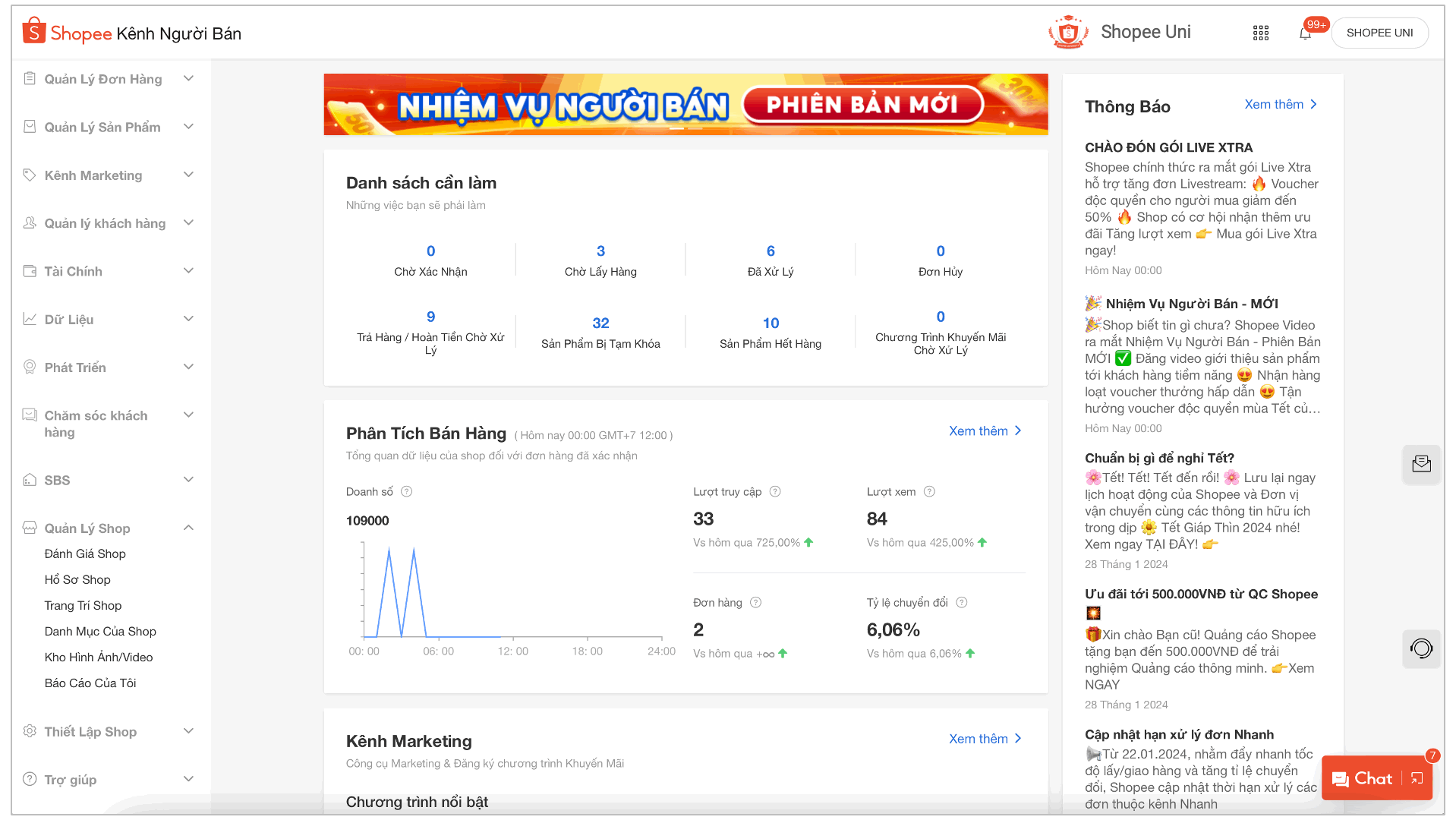 CẬP NHẬT MỚI VỀ TRANG HỒ SƠ SHOP TRÊN KÊNH NGƯỜI BÁN SHOPEE