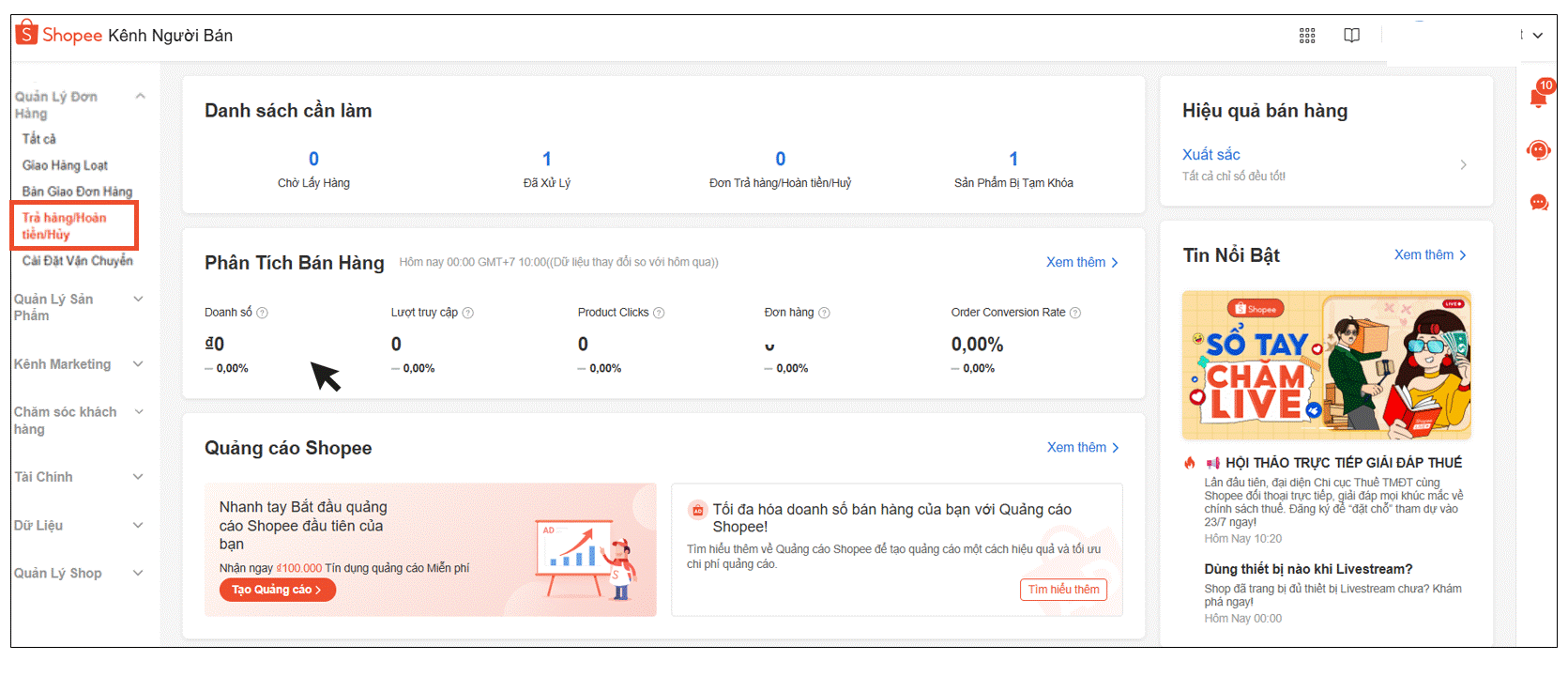 HƯỚNG DẪN NGƯỜI BÁN KHIẾU NẠI YÊU CẦU TRẢ HÀNG/HOÀN TIỀN CỦA SHOPEE
