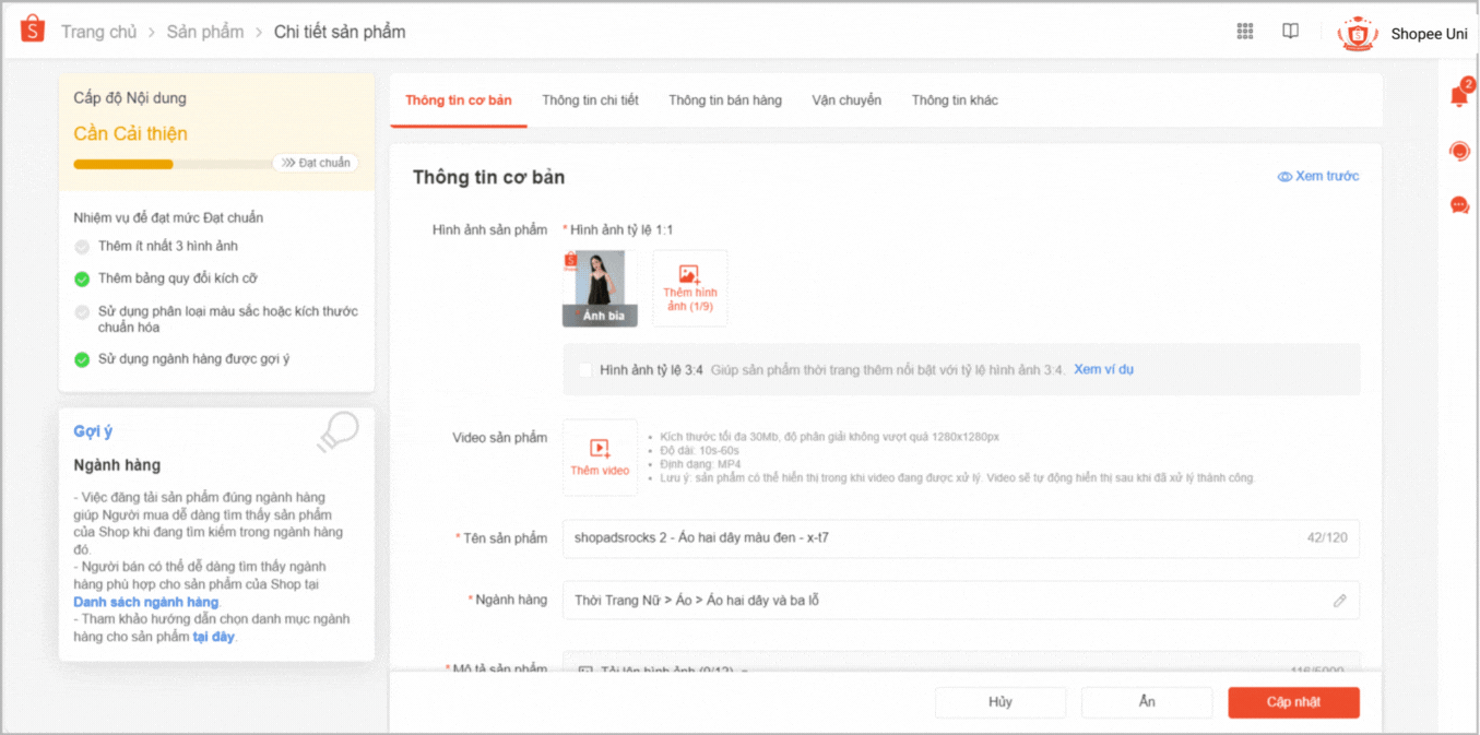 HƯỚNG DẪN THIẾT LẬP PHÂN LOẠI HÀNG CHUẨN XÁC KHI ĐĂNG SẢN PHẨM TRÊN SHOPEE MALL