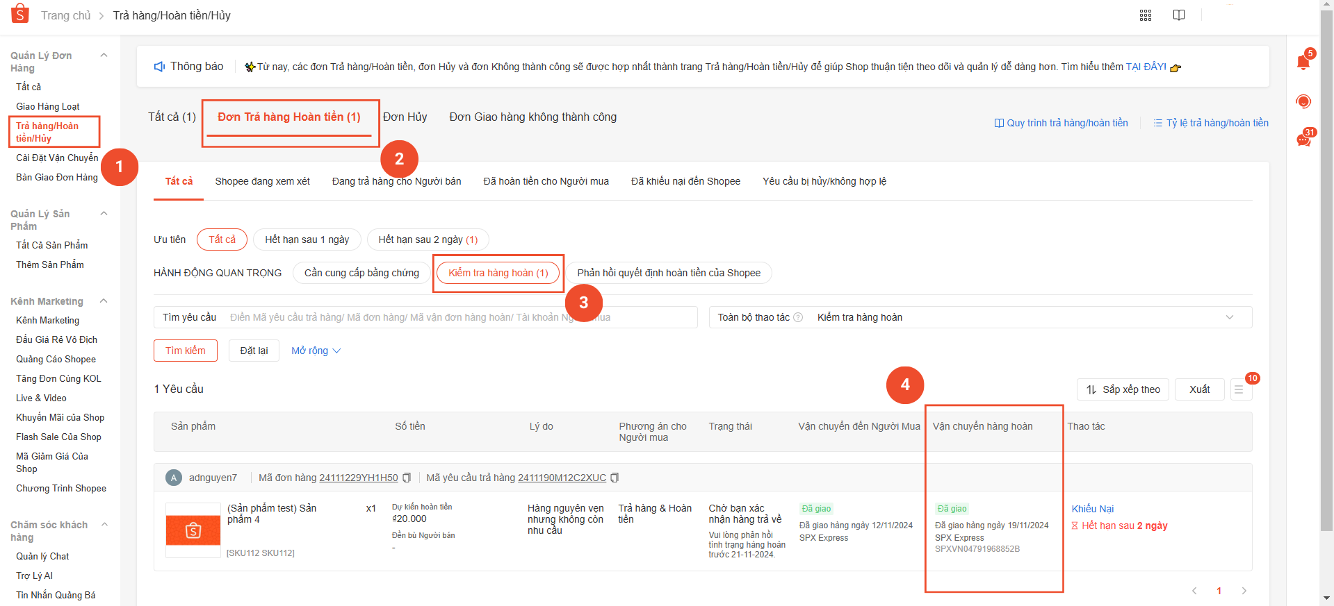 [MỚI] CẬP NHẬT QUY TRÌNH XỬ LÝ YÊU CẦU TRẢ HÀNG/ HOÀN TIỀN DÀNH CHO NGƯỜI BÁN THUỘC SHOPEE MALL