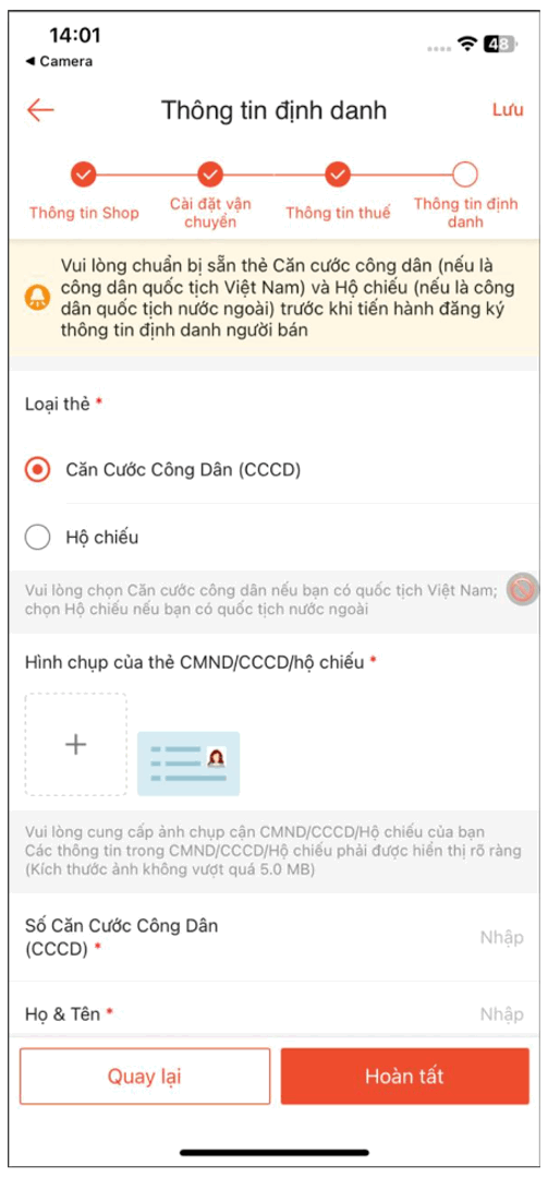 [QUAN TRỌNG] HƯỚNG DẪN NGƯỜI BÁN CẬP NHẬT THÔNG TIN THUẾ VÀ THÔNG TIN ĐỊNH DANH TRÊN SHOPEE