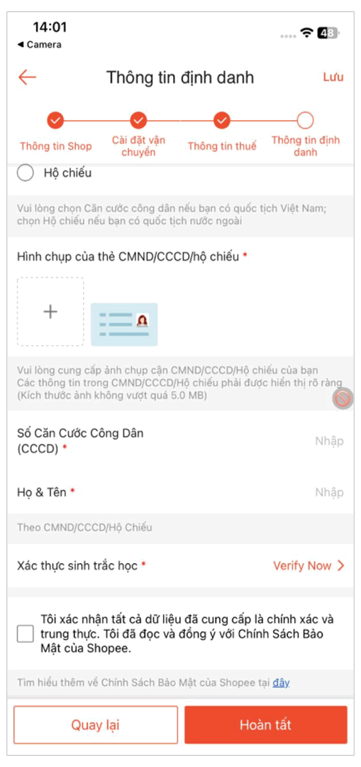 [QUAN TRỌNG] HƯỚNG DẪN NGƯỜI BÁN CẬP NHẬT THÔNG TIN THUẾ VÀ THÔNG TIN ĐỊNH DANH TRÊN SHOPEE