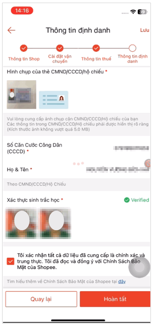 [QUAN TRỌNG] HƯỚNG DẪN NGƯỜI BÁN CẬP NHẬT THÔNG TIN THUẾ VÀ THÔNG TIN ĐỊNH DANH TRÊN SHOPEE