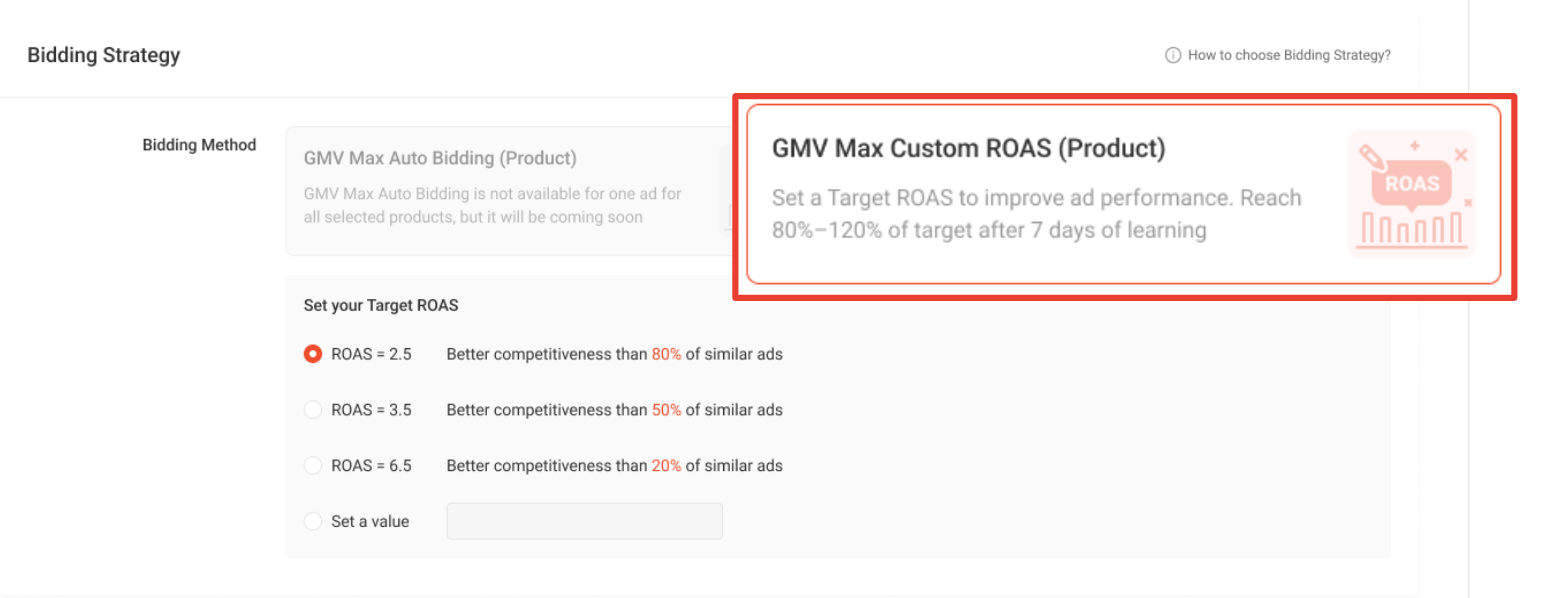 TÍNH NĂNG CHIẾN DỊCH NHÓM CHO CHẾ ĐỘ TỐI ĐA DOANH THU TÙY CHỈNH ROAS