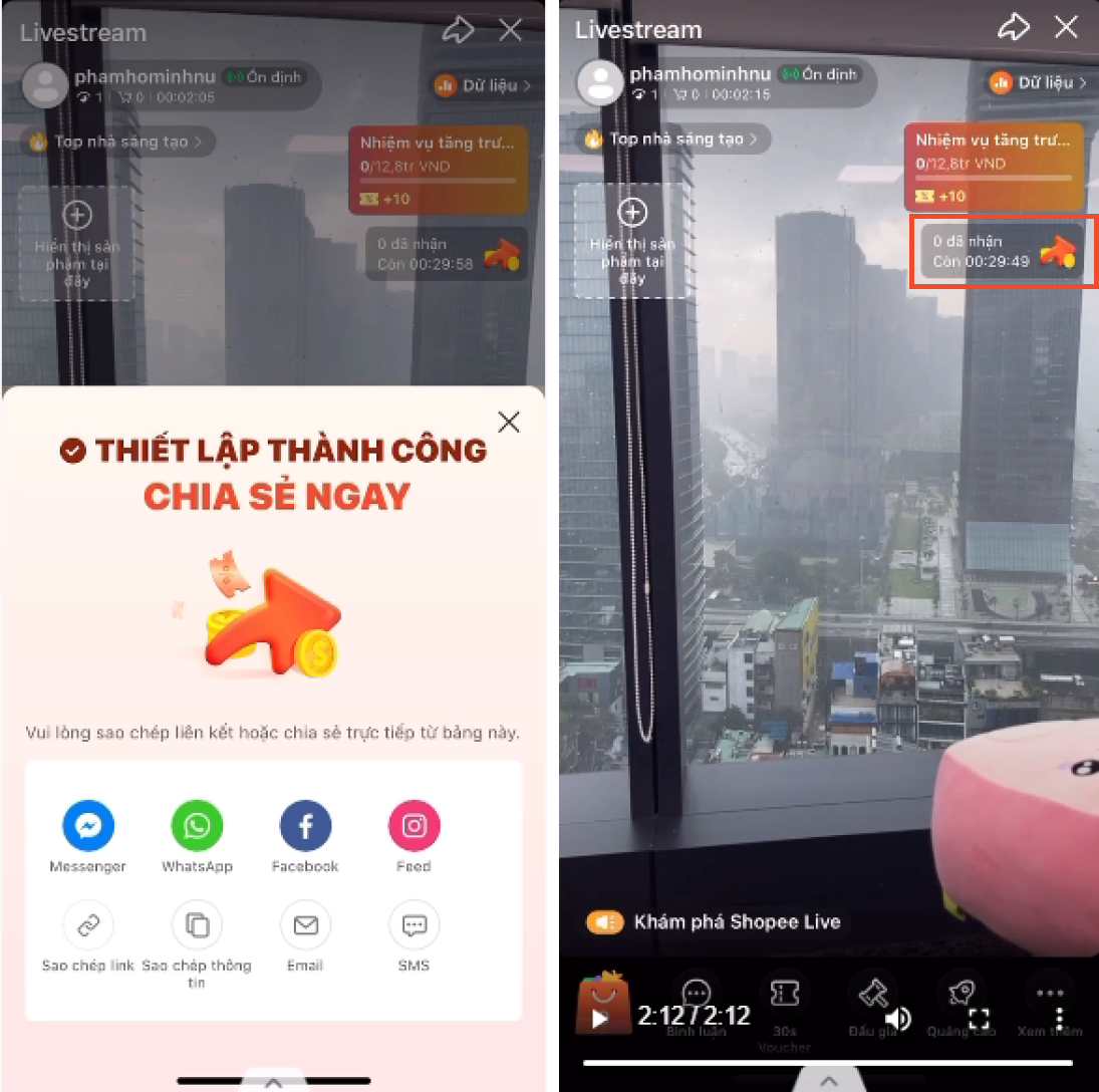 TÍNH NĂNG THIẾT LẬP PHẦN THƯỞNG KHI CHIA SẺ LIVESTREAM SHOPEE 2 TÍNH NĂNG THIẾT LẬP PHẦN THƯỞNG KHI CHIA SẺ LIVESTREAM SHOPEE