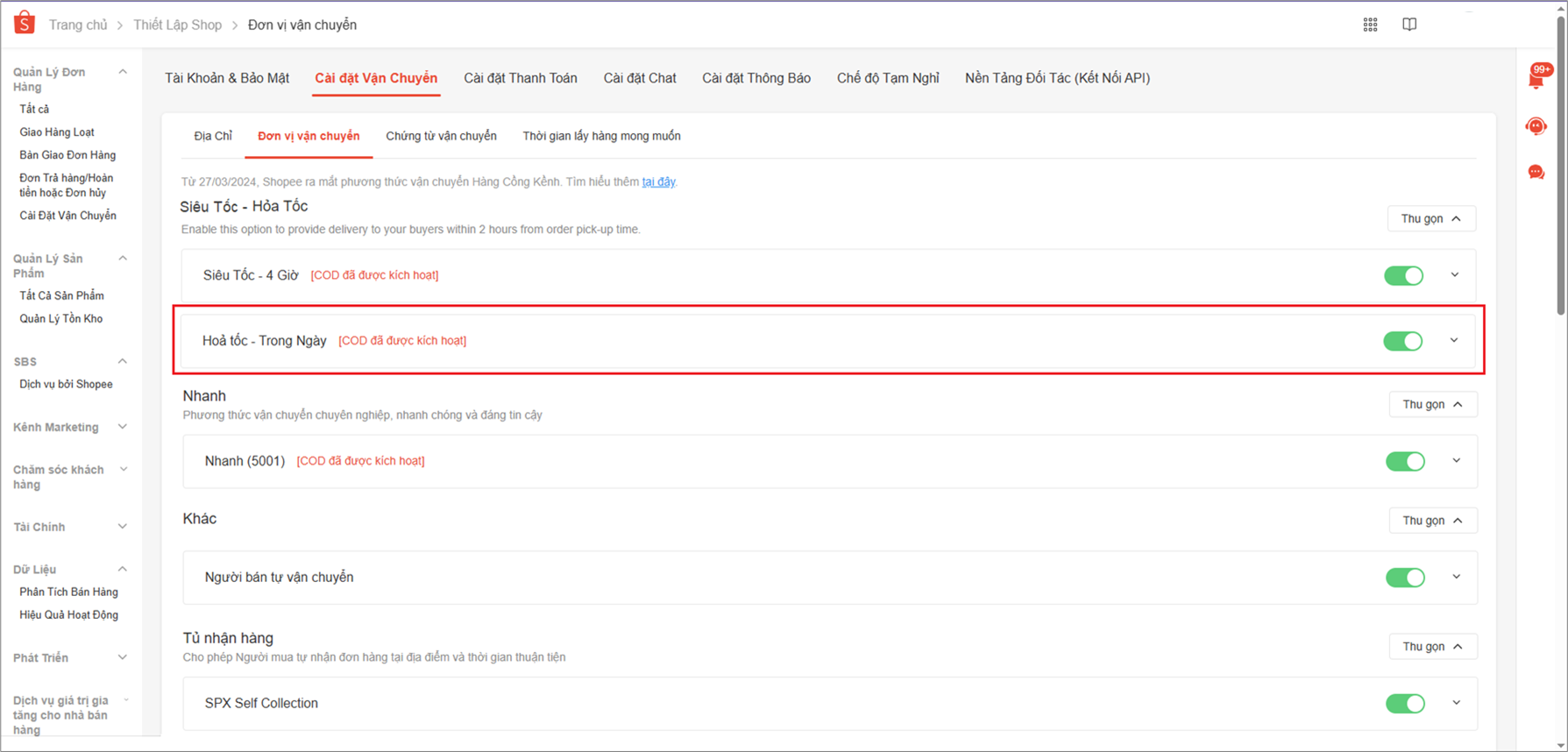 [MỚI] PHƯƠNG THỨC VẬN CHUYỂN HỎA TỐC TRONG NGÀY TRÊN SHOPEE
