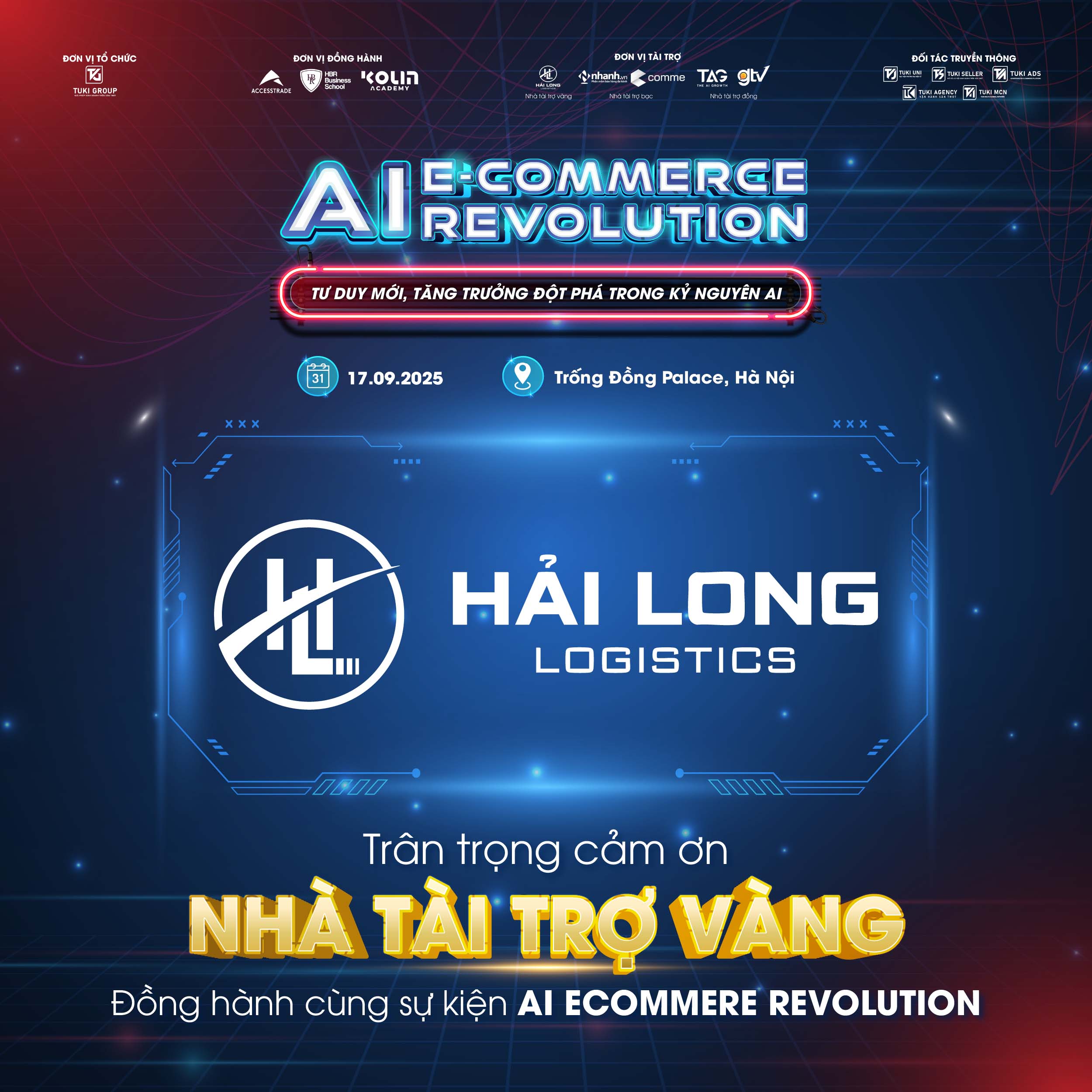 HẢI LONG LOGISTICS – NHÀ TÀI TRỢ VÀNG CHO SỰ KIỆN AI E-COMMERCE REVOLUTION 2025
