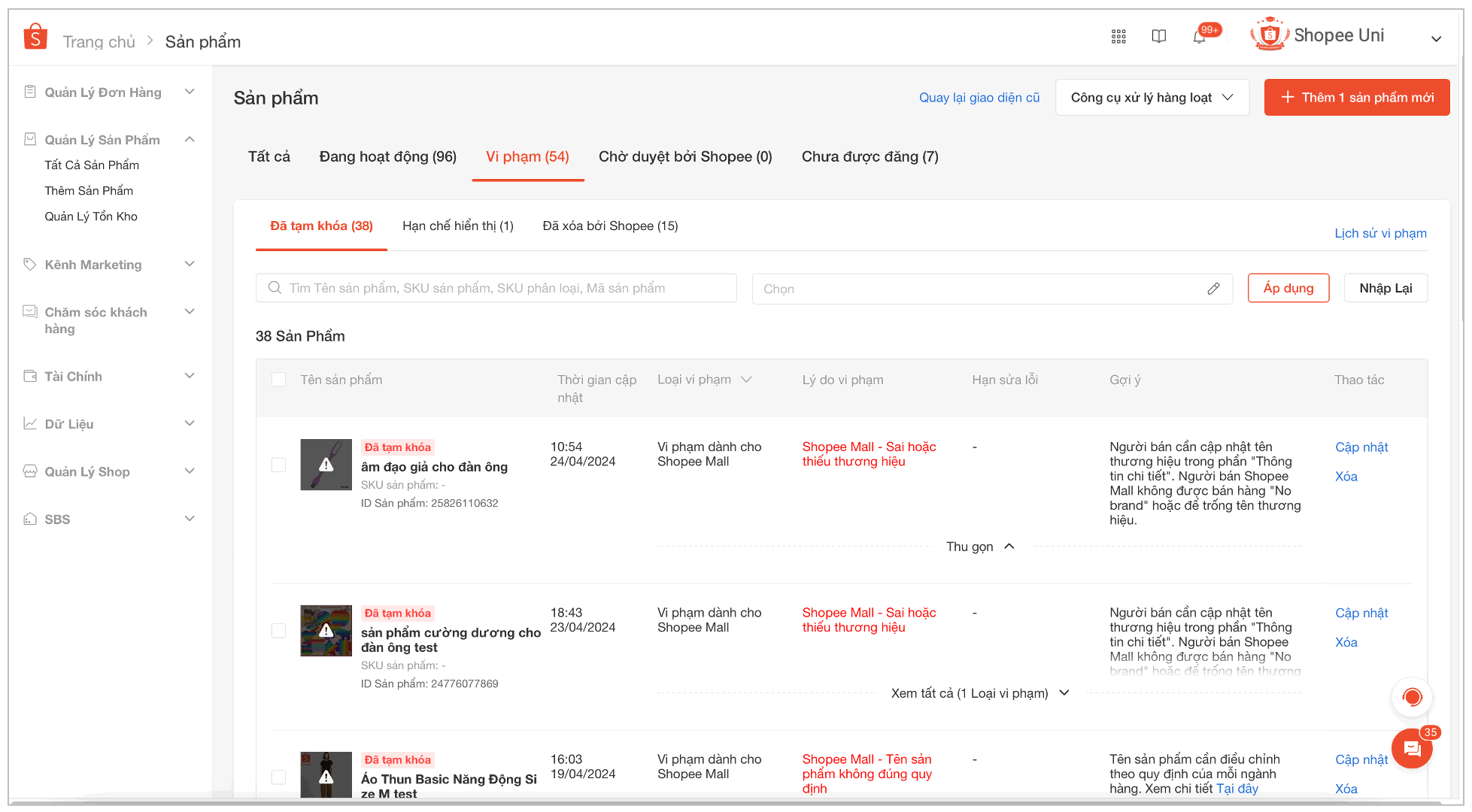 CÁCH CHỈNH SỬA SẢN PHẨM BỊ KHÓA TRÊN SHOPEE HIỆU QUẢ