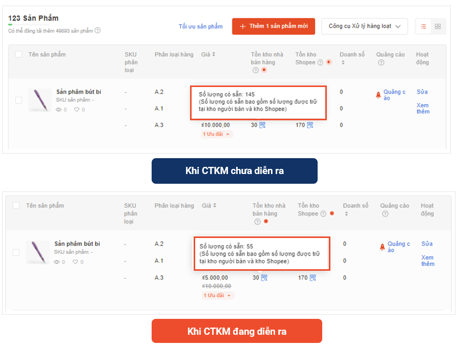 CẬP NHẬT HIỂN THỊ SỐ LƯỢNG TỒN KHO TẠI TRANG TẤT CẢ SẢN PHẨM TRÊN SHOPEE