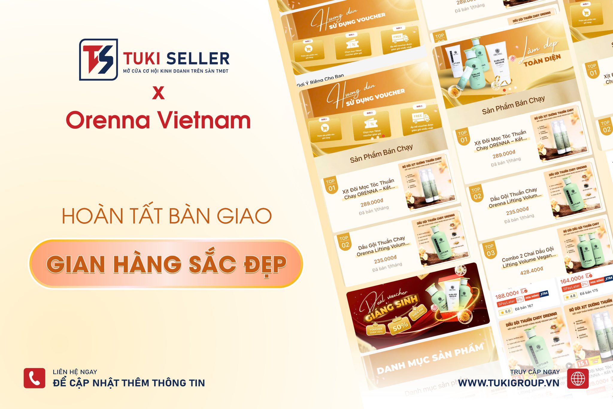 TUKI GROUP HOÀN TẤT BÀN GIAO GIAN HÀNG SHOPEE CHO ORENNA VIETNAM