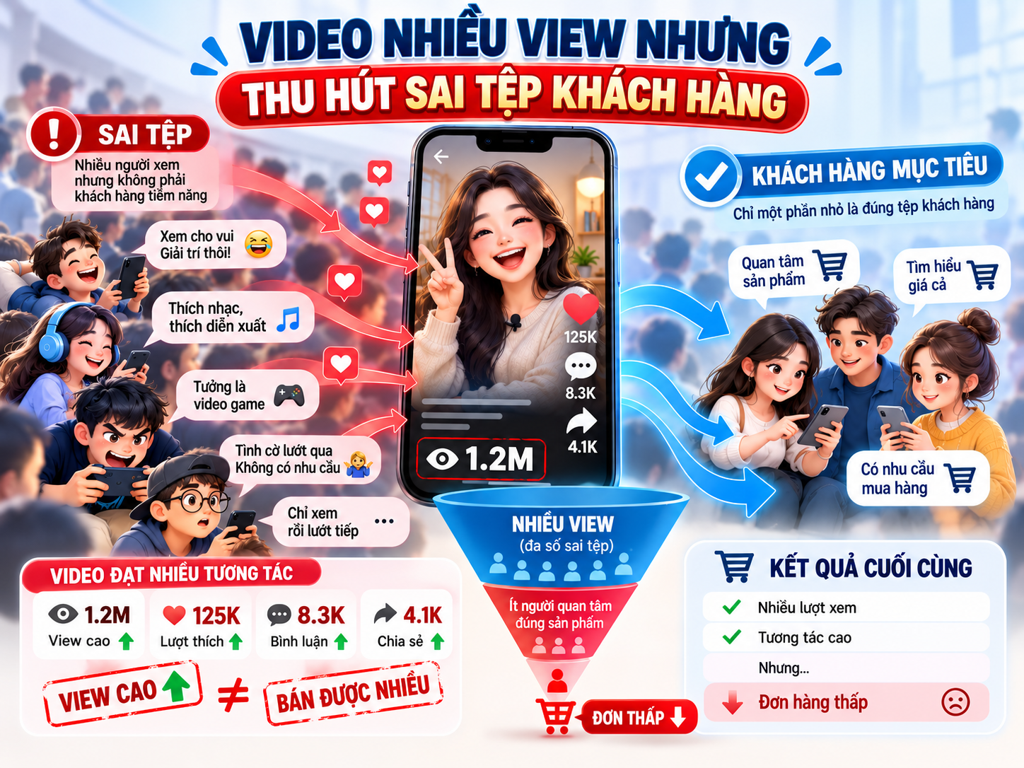 Video nhiều view nhưng không ra đơn